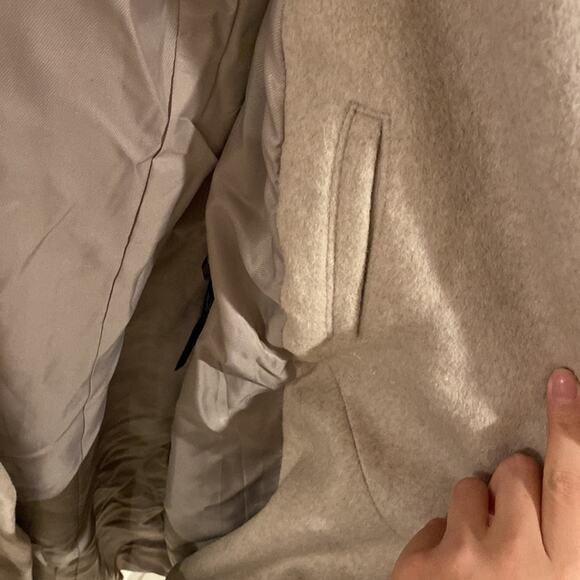 NEW Size 14 Cole Haan Belted Wrap Coat Bone missing belt - Picture 10 of 12